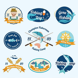 渔业公司标识徽章标签渔业公司标