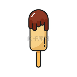 棕色漂浮图片_可可浇头香草冰淇淋冷漂浮圣代甜