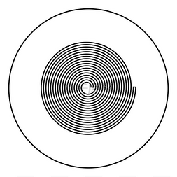 圆形轮廓黑色矢量插图平面样式简