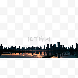 武汉城市晚霞建筑沙湖