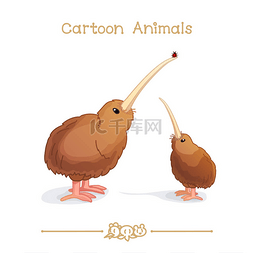 快乐向上图片_ 卡通系列卡通动物︰ 几维鸟