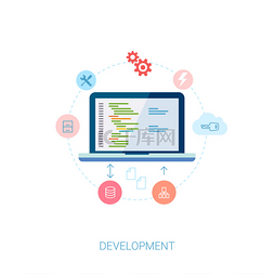 编程元素图片_现代平面设计的应用程序开发或软