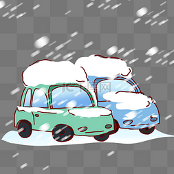 冬天冬季大暴雪车辆积雪风雪交通