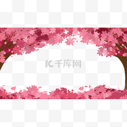桃花树林花瓣粉色边框
