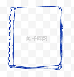 蓝手图片_潮流简约克莱因蓝手账边框