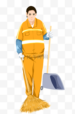 环卫工人打扫扫地打扫卫生环保