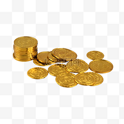 富贵钱币黄色金融金币堆