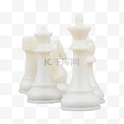 五个国际象棋简洁棋子白色