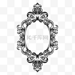 巴洛克式镜框装饰复古风格黑白色