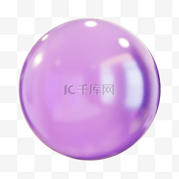 3d立体体图片_3DC4D立体紫色圆球玻璃球