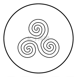 三倍图标图片_Triskelion 或 triskele 符号图标在圆形