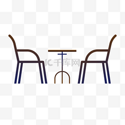 简约椅子图片_矢量扁平桌椅