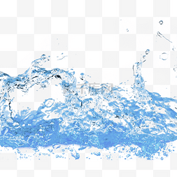 水面水花飞溅淡蓝色