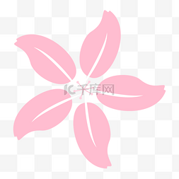 樱花线条画图片_白色线条粉色樱花花瓣