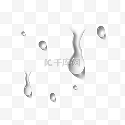 质感液体图片_3d写实质感水滴黑白