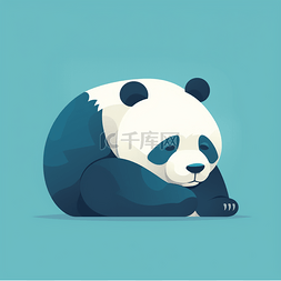 简约熊猫图片_扁平可爱卡通熊猫动物元素