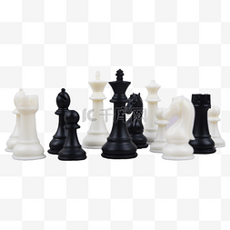 一排黑色白色国际象棋棋子简洁