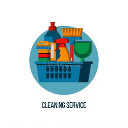 物品标志矢量图片_清洁服务矢量标志一套用于清洁的
