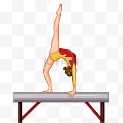 体育型图片_平衡木体操女性运动员