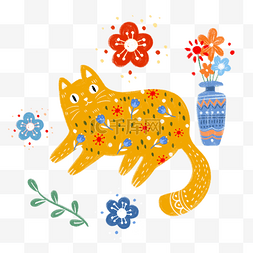 国际儿童日海报图片_波西米亚猫咪插图