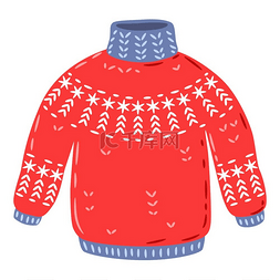 毛衣插图温暖的冬衣用于休息和散