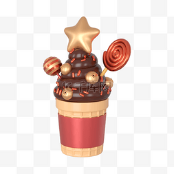 3DC4D立体巧克力冰淇淋