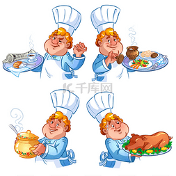 猪的漫画图片_性格开朗的红发厨师
