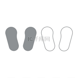 婴儿鞋子图标图片_鞋类图标中的婴儿足迹灰色套装鞋