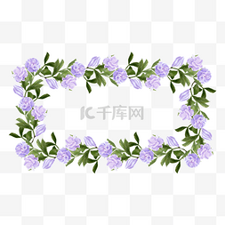 清新卡通花朵背景图片_花卉紫色花朵边框