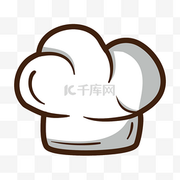 线条插画图片_黑色线条卡通厨师帽