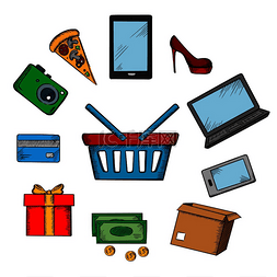 相机和手机图片_交易和在线购物图标，包括智能手