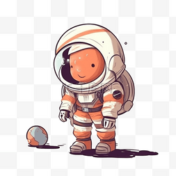 儿童宇航员插画图片_卡通航空航天儿童宇航员