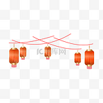 红色中国风新年边框灯笼剪纸元宵春节新年素材