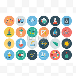 Flat Science and Technology Icons 3