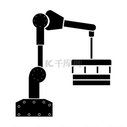 设备制造图标图片_机械手操纵器黑色图标。