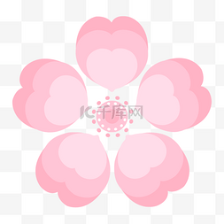 装饰花朵心形图片_粉色心形图案可爱樱花装饰