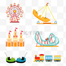 海盗船在海上图片_游乐园设施玩乐贴纸
