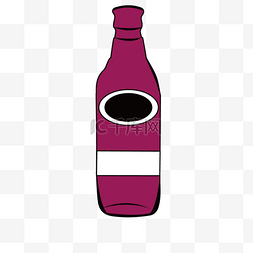葡萄酒酒瓶紫色装饰图形