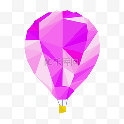 几何热气球图片_热气球低聚风插图