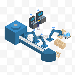 工厂流水线配图图片_智能工厂自动化生产机器制造业