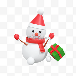 礼物雪人礼物图片_3DC4D立体圣诞节雪人礼物