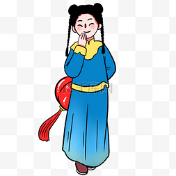 新年善财童子童女春节拜年古代人