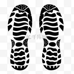 运动鞋条纹图案黑白鞋印