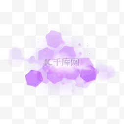 亮晶晶背景图片_紫色六边形光团抽象光效