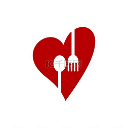 红色主题餐厅图片_爱餐厅应用程序主题徽标模板爱餐