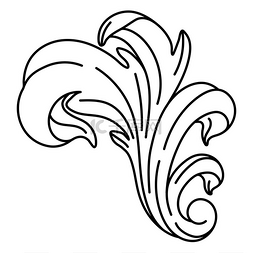 巴洛克风格的装饰花卉元素。