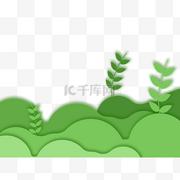 清新绿色植物图片_绿色植物花草剪纸边框