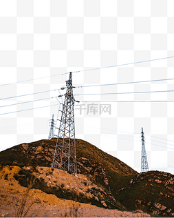 高压输电图片_新能源发电电塔组网