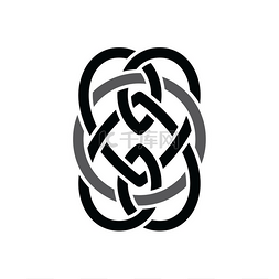 凯尔特人标志图片_凯尔特人重叠的黑色抽象花卉概念