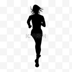 跑步女生图片_跑步剪影女生慢跑